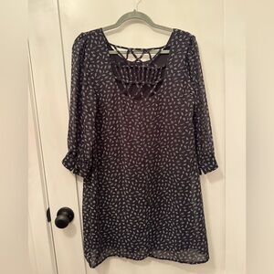 Cool Back Black and White Patterned Dress with Fun Back Straps